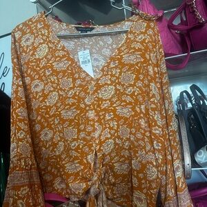 American Eagle Orange Blouse